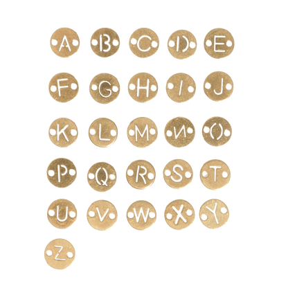 Letter Charms 6mm Alphabet Round Connectors - No Fade Gold & Silver - Per Piece