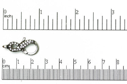 Pavé Crystal Infinity Lobster Clasp 25x11.5mm - Elegant Symbolic Closure for Jewelry, Style CL/29
