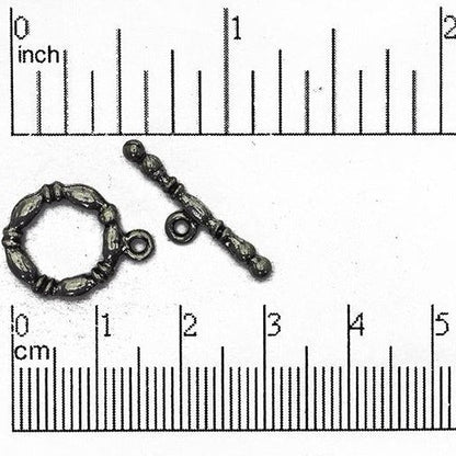 18mm x 14mm Loop and 23mm Bar Puffy Toggle - Made of Pewter - Sold as a Set - CBS1849