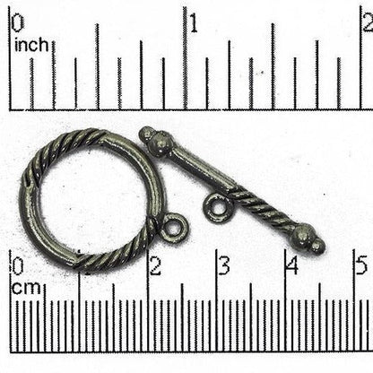 25.5mm x 21mm Loop, 32mm Bar Half Spiral Toggle - Made of Pewter - Sold as a Set - CBS1851