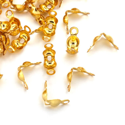 Clamshell Bead Tip End Cap 3.2mm in Non Tarnish Gold - Sold Per Piece