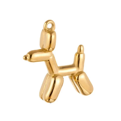 Dog Charm Balloon Animal Pendant Non Tarnish Gold 16mm - Per Piece