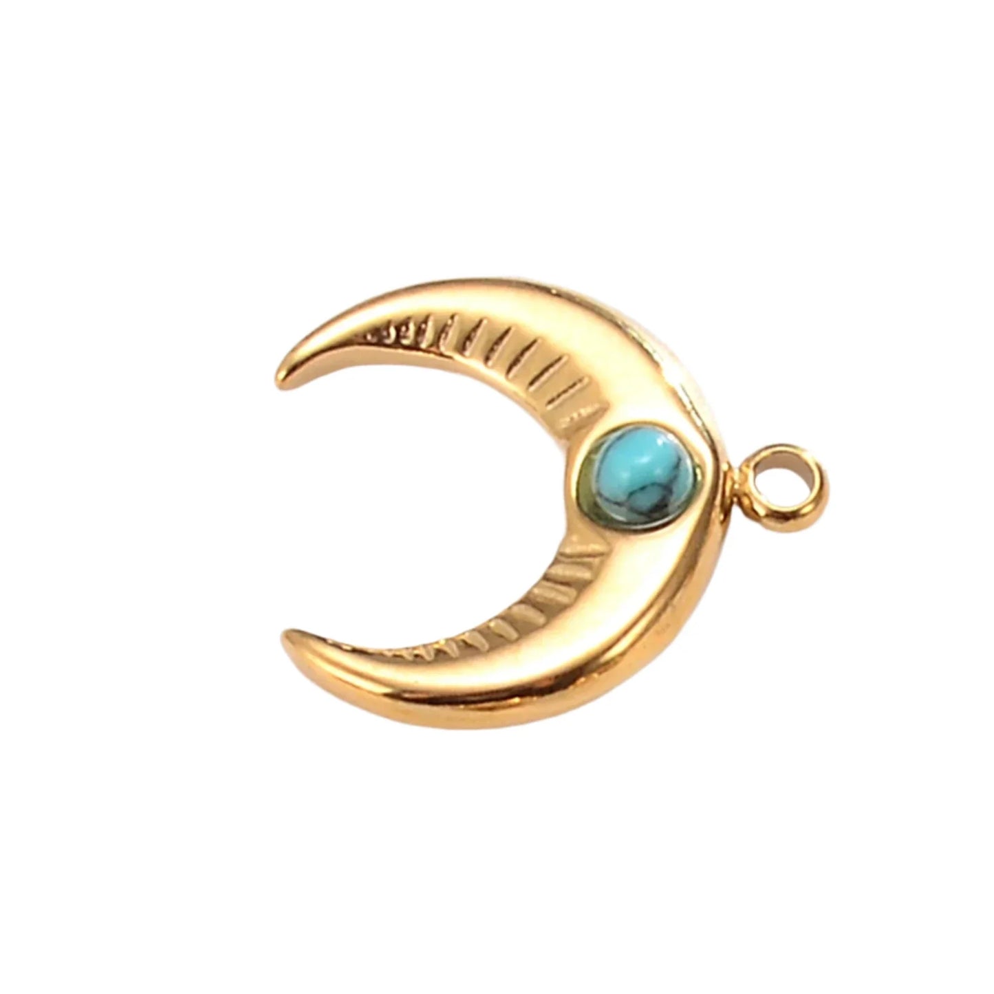 Non Tarnish Charms in Gold Crown, Moon or Heart - Sold Per Piece