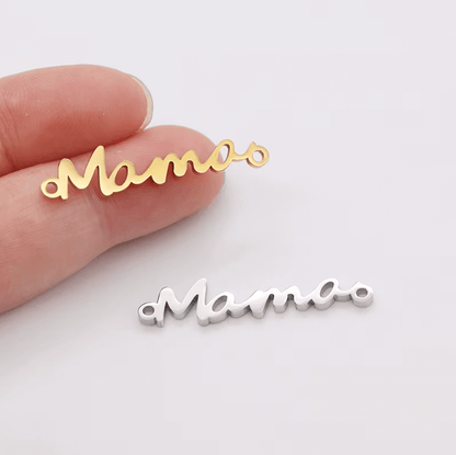 Mama Connector Charm - 32mm - Non Tarnish Gold & Silver - Per Piece