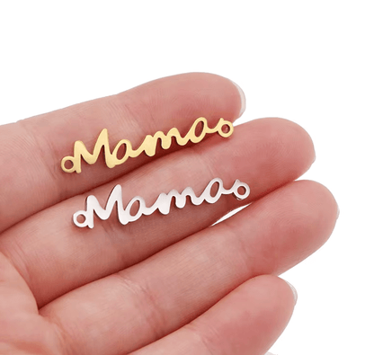 Mama Connector Charm - 32mm - Non Tarnish Gold & Silver - Per Piece