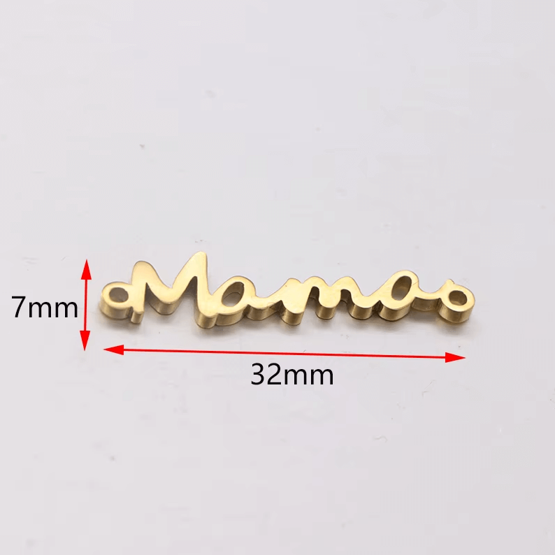 Mama Connector Charm - 32mm - Non Tarnish Gold & Silver - Per Piece