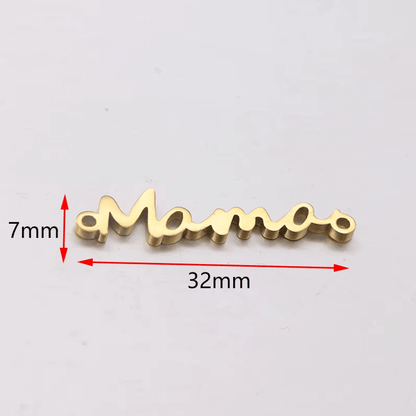 Mama Connector Charm - 32mm - Non Tarnish Gold & Silver - Per Piece