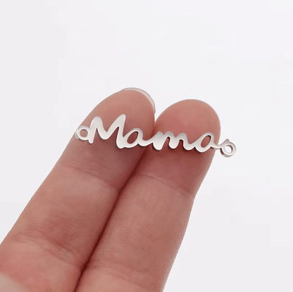 Mama Connector Charm - 32mm - Non Tarnish Gold & Silver - Per Piece