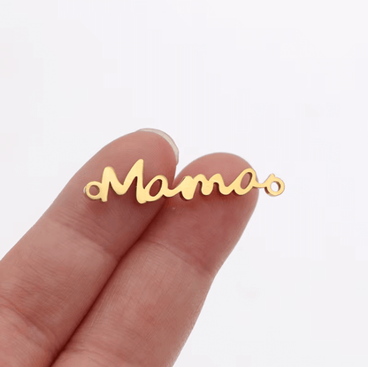 Mama Connector Charm - 32mm - Non Tarnish Gold & Silver - Per Piece