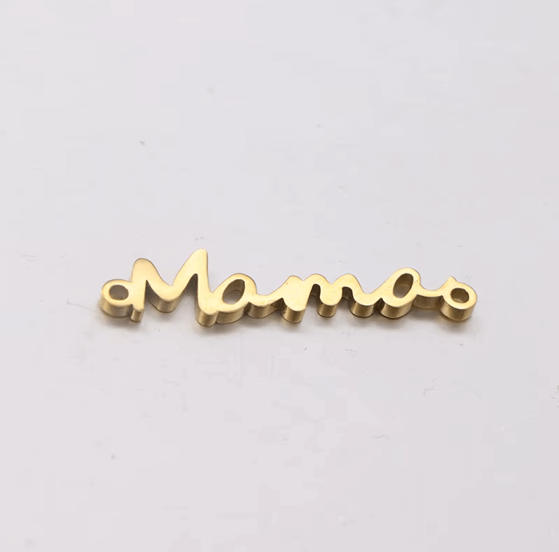Mama Connector Charm - 32mm - Non Tarnish Gold & Silver - Per Piece