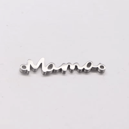 Mama Connector Charm - 32mm - Non Tarnish Gold & Silver - Per Piece