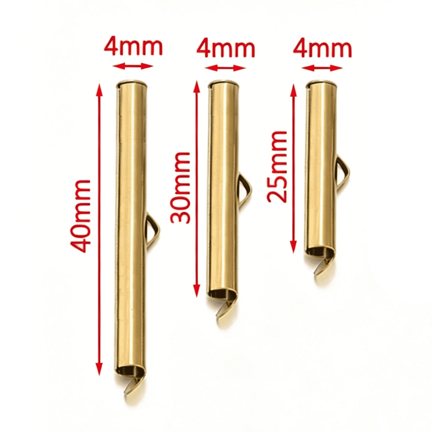 Slide Tubes for Seed Beads Bracelets Sold Individually Silver & Waterproof Gold