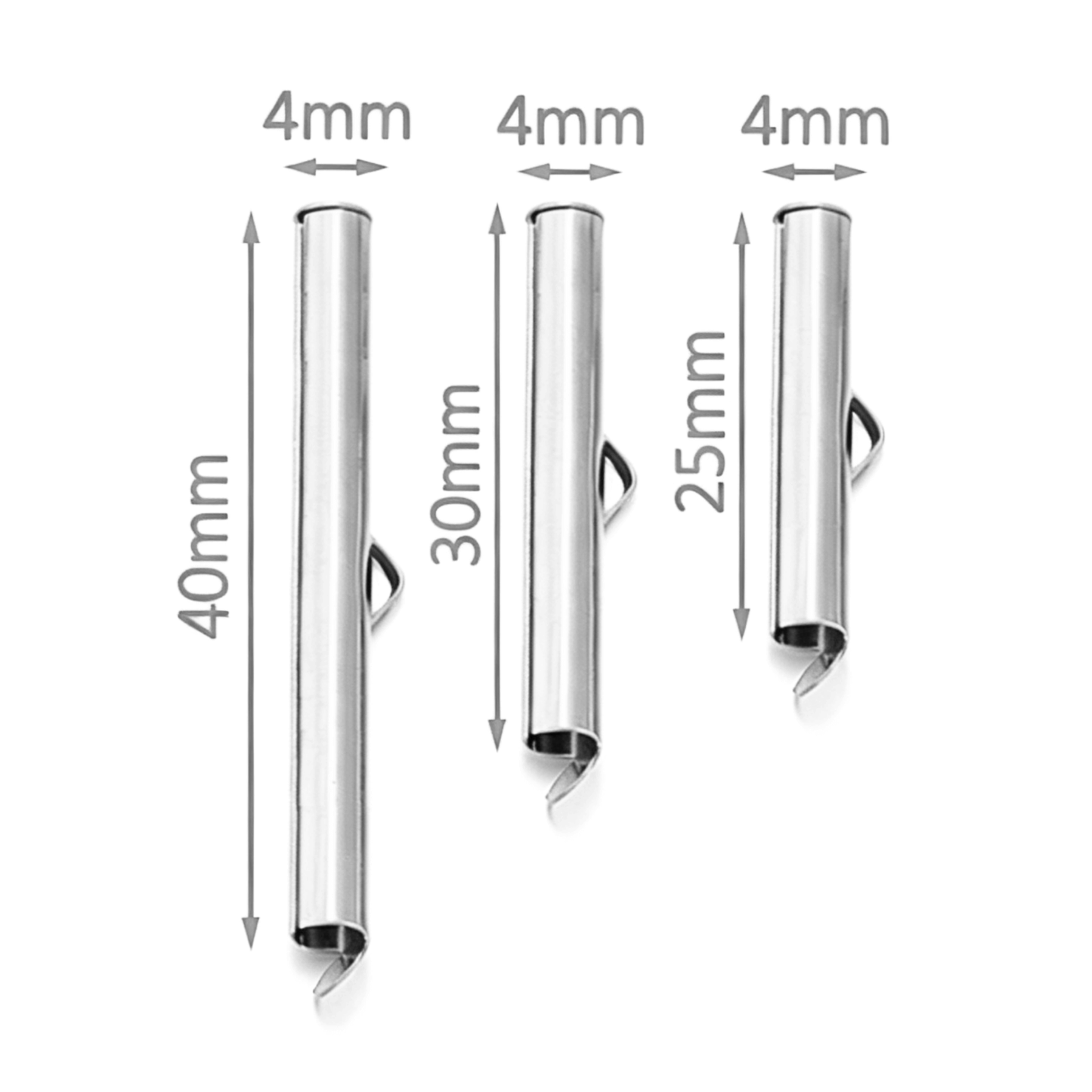 Slide Tubes for Seed Beads Bracelets Sold Individually Silver & Waterproof Gold