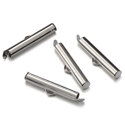 Slide Tubes for Seed Beads Bracelets Sold Individually Silver & Waterproof Gold