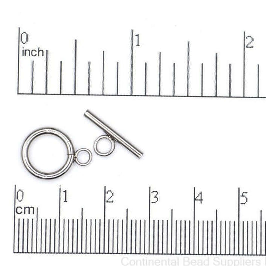 12mm Toggle Clasp - Available Stainless Steel & Non-Tarnish Waterproof Gold - Sold by Piece.