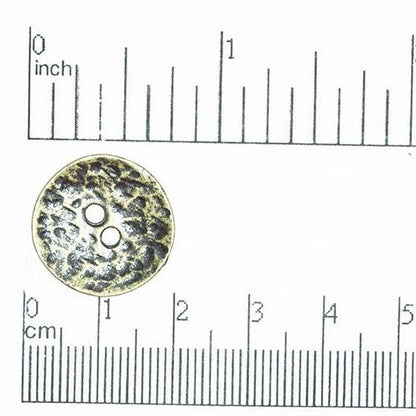 19mm Two Texture Round Button - Made of Pewter - Sold by the Piece - BTN11