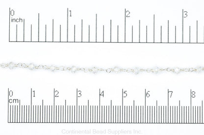 3.5mm Fire Polished Glass Beaded Rosary Specialty Chain sold by the Foot available in Multiple Colors - CH 151