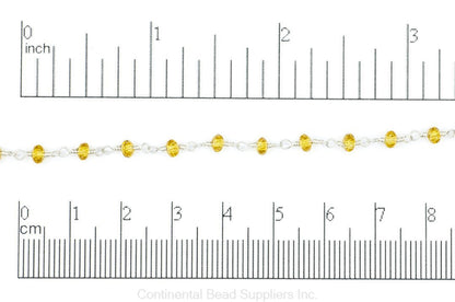 3.5mm Fire Polished Glass Beaded Rosary Specialty Chain sold by the Foot available in Multiple Colors - CH 151