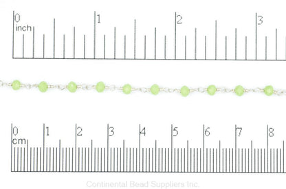 3.5mm Fire Polished Glass Beaded Rosary Specialty Chain sold by the Foot available in Multiple Colors - CH 151
