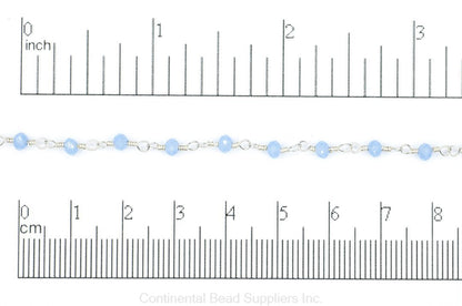 3.5mm Fire Polished Glass Beaded Rosary Specialty Chain sold by the Foot available in Multiple Colors - CH 151