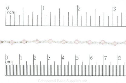 3.5mm Fire Polished Glass Beaded Rosary Specialty Chain sold by the Foot available in Multiple Colors - CH 151