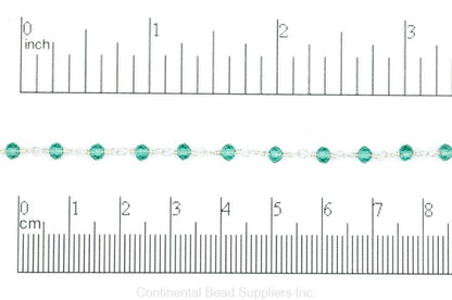 3.5mm Fire Polished Glass Beaded Rosary Specialty Chain sold by the Foot available in Multiple Colors - CH 151
