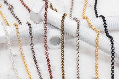 Rolo Belcher Chain Medium Size measures 3.5mm available in Multiple Finishes sold by the Foot - CH 350