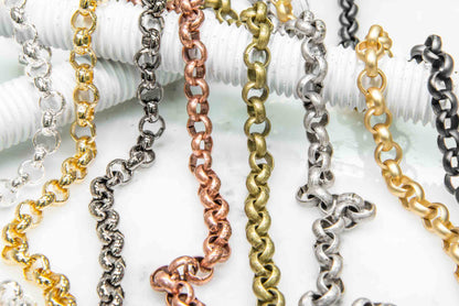 Rolo Belcher Chain - 7mm available in Multiple Colors sold by the Foot - CH 5
