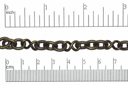 10mm x 8mm Oval, 12.7mm x 7mm Infinity Link Cable Chain - Made of Brass - Sold by the Foot - Ch-818