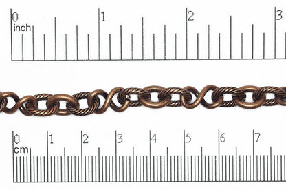 10mm x 8mm Oval, 12.7mm x 7mm Infinity Link Cable Chain - Made of Brass - Sold by the Foot - Ch-818