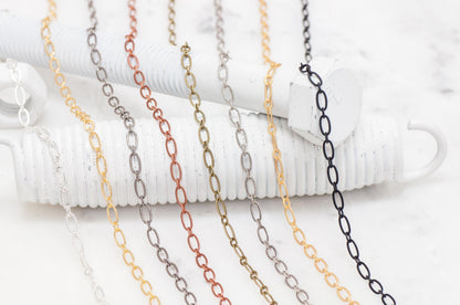 6.4mm x 3mm Textured Oval Cable Chain Sold by The Foot - CH 820