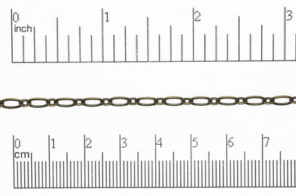 6.4mm x 3mm Textured Oval Cable Chain Sold by The Foot - CH 820