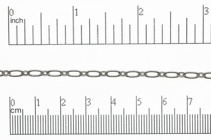 6.4mm x 3mm Textured Oval Cable Chain Sold by The Foot - CH 820