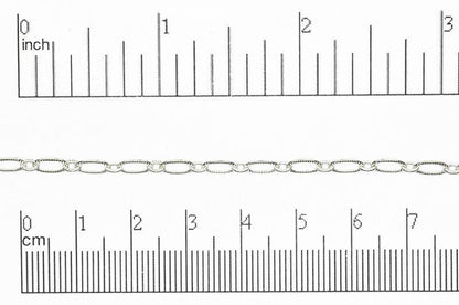6.4mm x 3mm Textured Oval Cable Chain Sold by The Foot - CH 820