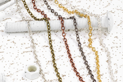 7.5mm x 5.5mm Plain and Textured Link Cable Chain Sold by The Foot - CH 861