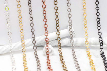 7.9mm x 7.5mm Smooth Flat Cable Chain Sold by The Foot - CH 866