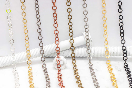7.9mm x 7.5mm Smooth Flat Cable Chain Sold by The Foot - CH 866