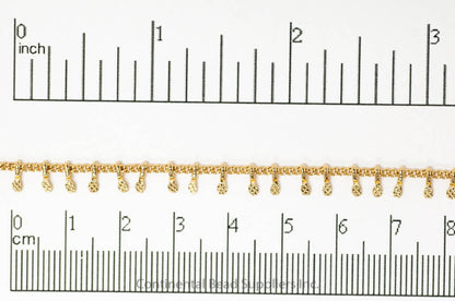 1.5mm Curb Chain with Textured Drops Specialty Chain Sold by The Foot - CH 896