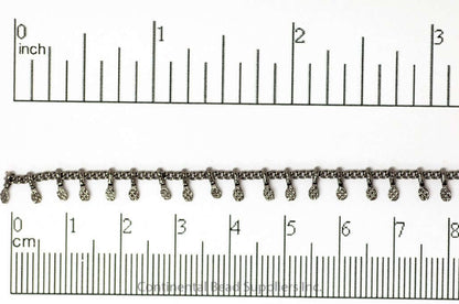 1.5mm Curb Chain with Textured Drops Specialty Chain Sold by The Foot - CH 896
