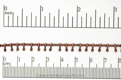 1.5mm Curb Chain with Textured Drops Specialty Chain Sold by The Foot - CH 896