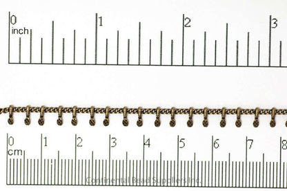 1.5mm Curb Chain with Textured Drops Specialty Chain Sold by The Foot - CH 896