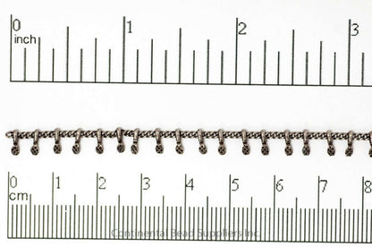 1.5mm Curb Chain with Textured Drops Specialty Chain Sold by The Foot - CH 896