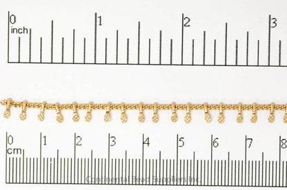 1.5mm Curb Chain with Textured Drops Specialty Chain Sold by The Foot - CH 896