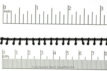 1.5mm Curb Chain with Textured Drops Specialty Chain Sold by The Foot - CH 896