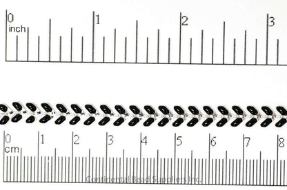 6mm x 5mm Black Epoxy Chevron Chain Specialty Chain Sold by The Foot - CH 898