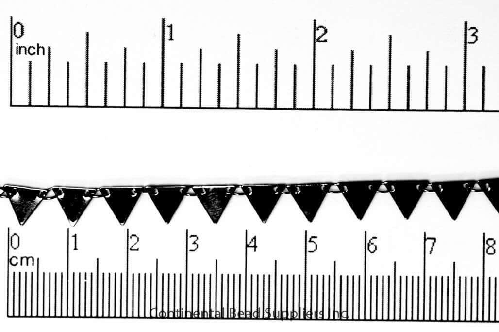 7.25mm Solid Triangle Pennant Drop Specialty Chain Sold by The Foot - CH 904