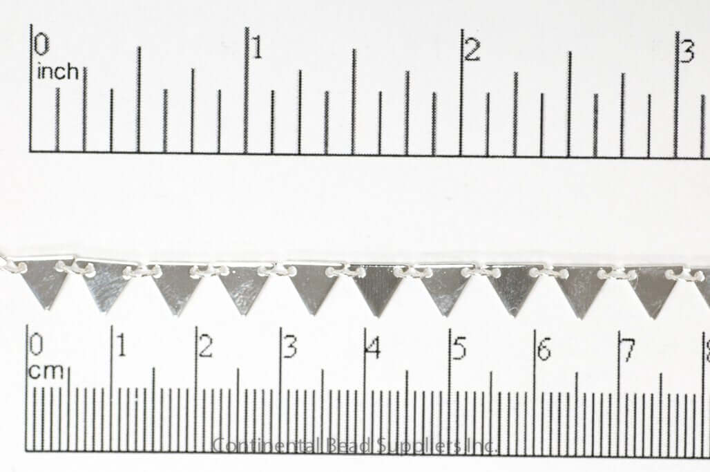 7.25mm Solid Triangle Pennant Drop Specialty Chain Sold by The Foot - CH 904