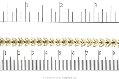 6.4mm Butterfly Petal Chevron Chain - Made of plated brass - Sold by the foot - Ch-161