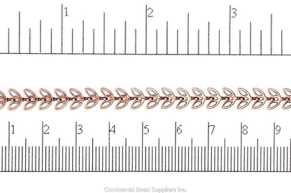6.4mm Butterfly Petal Chevron Chain - Made of plated brass - Sold by the foot - Ch-161