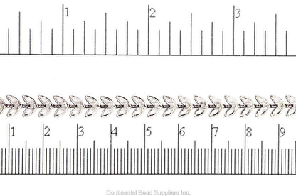 6.4mm Butterfly Petal Chevron Chain - Made of plated brass - Sold by the foot - Ch-161
